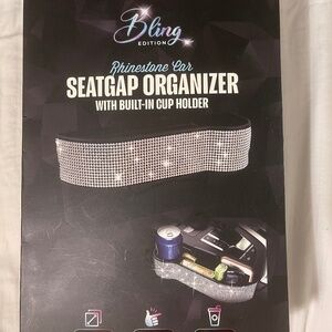 Premier Bling Rhinestone Car SEATGAP ORGANIZER WITH BUILT-IN CUP HOLDER